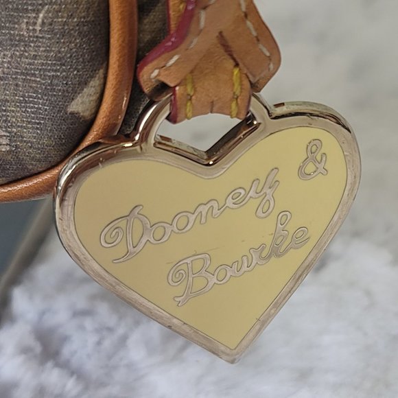 Vintage DOONEY&BOURKE Signature Coated Canvas Leather Shoulder Strap Handbag - Picture 6 of 13